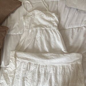 Charming White Eyelet womens  Dress